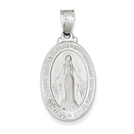 14K White Gold Miraculous Medal