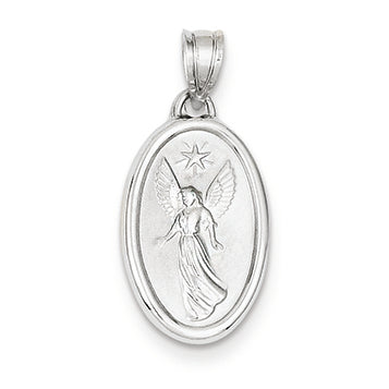 14K White Gold Angel Pendant