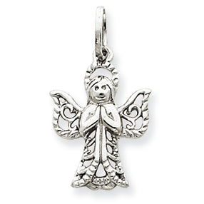 14K White Gold Praying Angel Charm