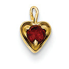 14K Goldy January Birthstone Heart Charm