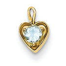 14K Goldy March Birthstone Heart Charm