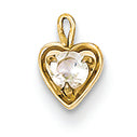 14K Goldy April Birthstone Heart Charm