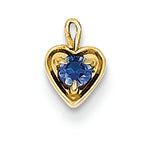 14K Goldy September Birthstone Heart Charm