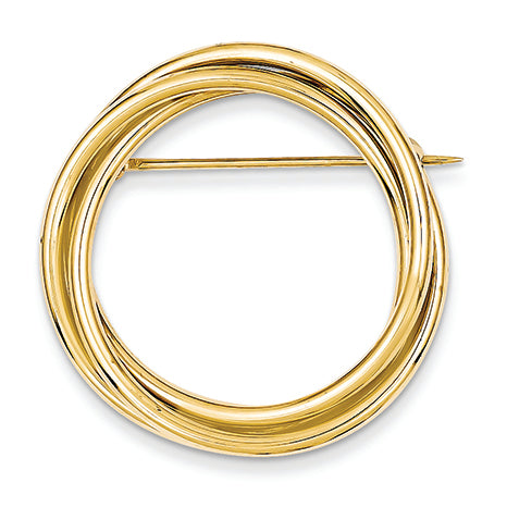 14K Gold Circle Pin
