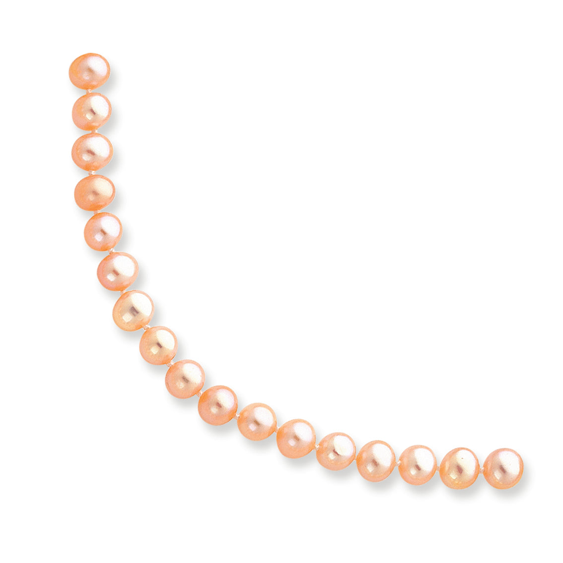 14K Gold 6-6.5mm Pink Freshwater Onion Cultured Pearl Necklace 18 Inches