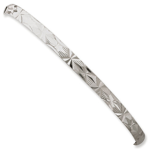 Sterling Silver 4mm Diamond-cut Slip-on Bangle Bracelet