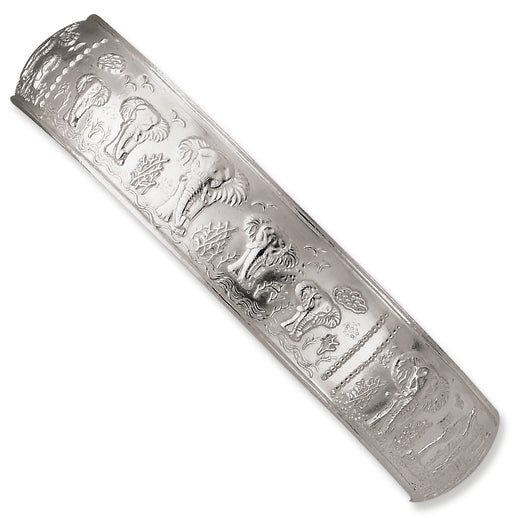 Sterling Silver 14.5mm Elephant Bangle Bracelet