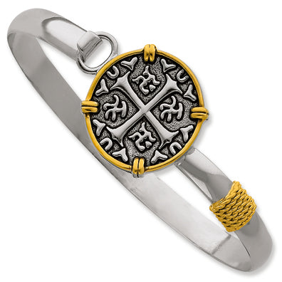 Sterling Silver & Vermeil Chinese Symbols Bangle