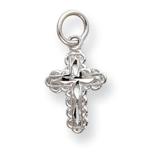 Sterling Silver Diamond-cut Cross Charm