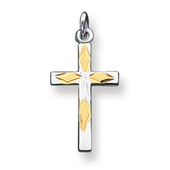 Sterling Silver & Vermeil Cross Charm