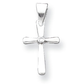 Sterling Silver CZ Cross Pendant