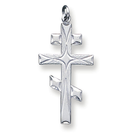 Sterling Silver Eastern Orthodox Cross Pendant