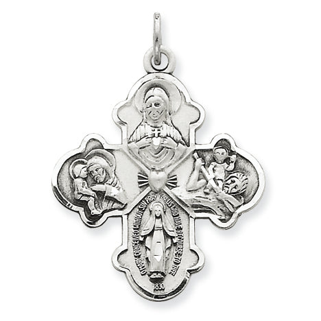 Sterling Silver Antiqued 4-way Medal