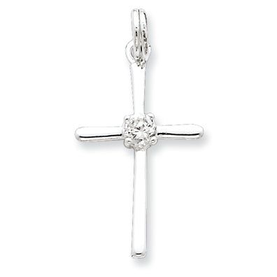 Sterling Silver CZ Cross Charm