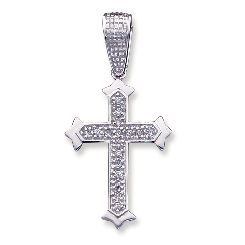Sterling Silver CZ Cross Pendant