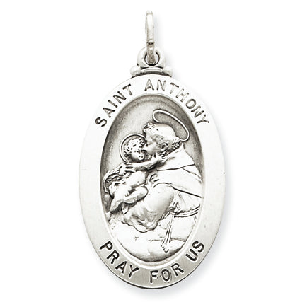 Sterling Silver Antiqued Saint Anthony Medal