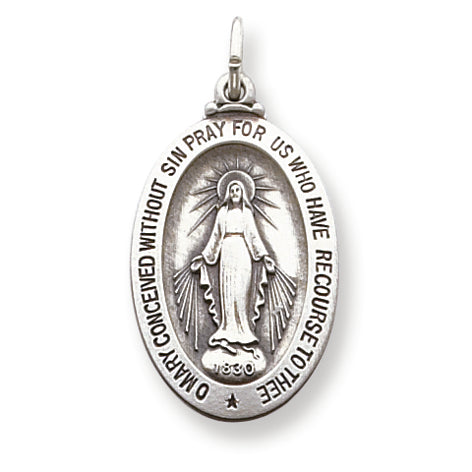 Sterling Silver Antiqued Miraculous Medal