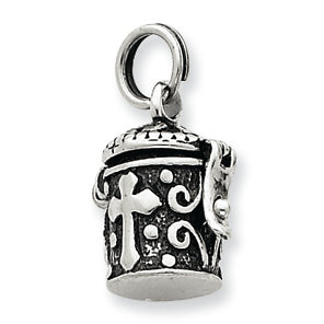 Sterling Silver Antiqued Cross Prayer Box Charm