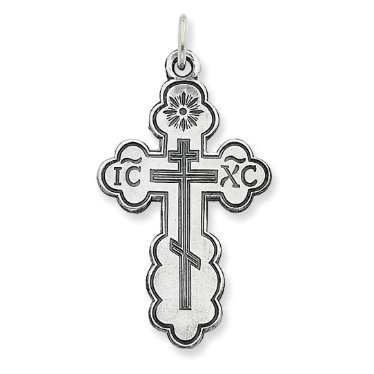 Sterling Silver Eastern Orthodox Cross Pendant