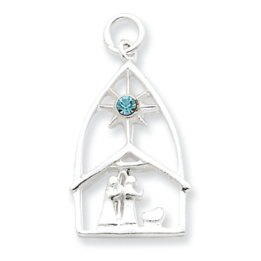 Sterling Silver & Swarovski Crystal Nativity Charm
