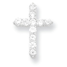 Sterling Silver CZ Cross Pendant