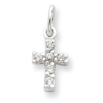 Sterling Silver CZ Cross Charm