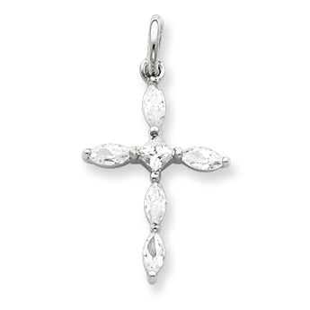 Sterling Silver CZ Cross Charm