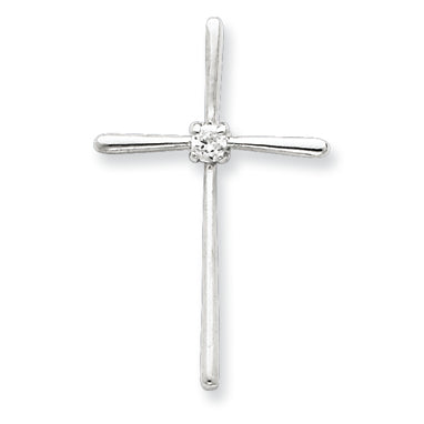 Sterling Silver CZ Cross Pendant