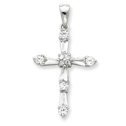 Sterling Silver CZ Cross Pendant