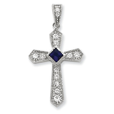 Sterling Silver CZ Passion Cross Pendant