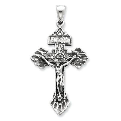Sterling Silver Antiqued Crucifix Pendant