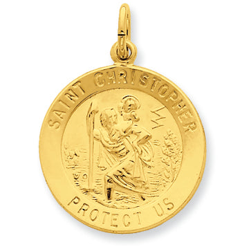 24k Gold-plated Sterling Silver St. Christopher Medal