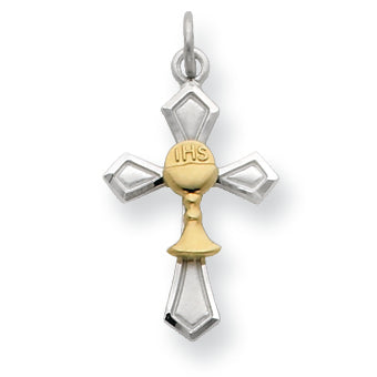 Sterling Silver & 18K Plating Chalice Cross Charm