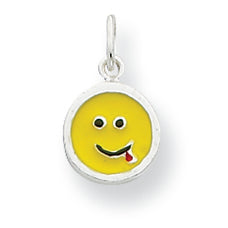 Sterling Silver Enameled Emotion Face Charm
