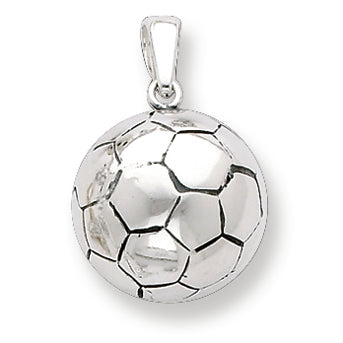 Sterling Silver Antiqued Soccer Ball Pendant