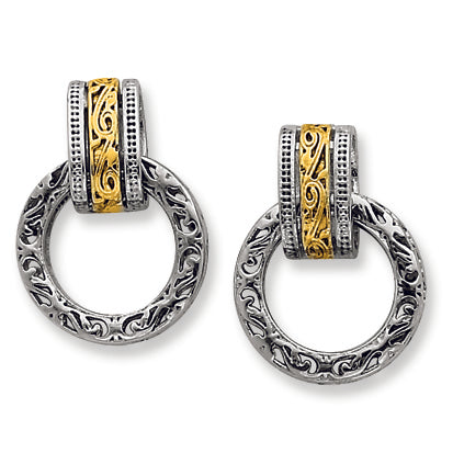 Sterling Silver Gold-plated Antique Post Earrings