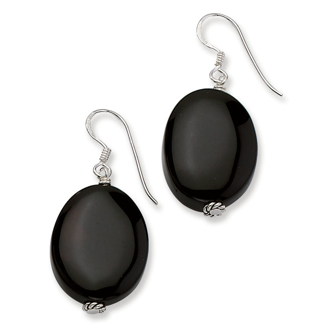 Sterling Silver Antiqued Dream Agate Dangle Earrings