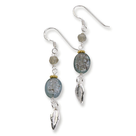 Sterling Silver Labradorite & Kyanite Dangle Earrings