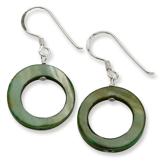 Sterling Silver Dyed Mother of Pearl Earrings