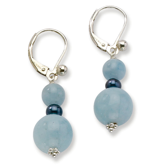 Sterling Silver 6-14mm Grad AQ-FW Cultured Peacock Pearl Earrings