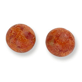 Sterling Silver 8-8.5mm Button Dyed Sponge Coral Post Earrings