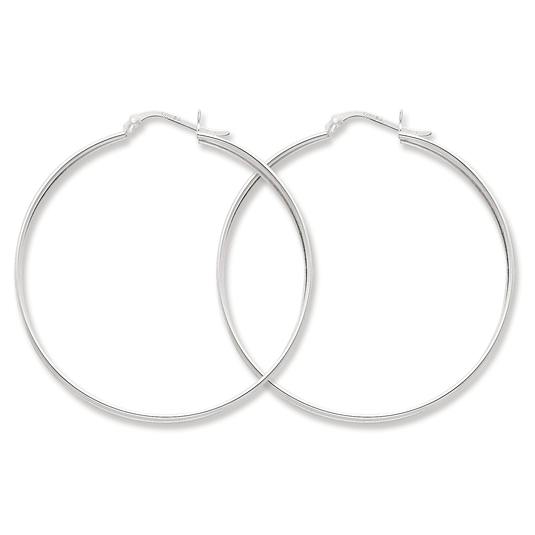 Sterling Silver 45mm Hoop Earrings