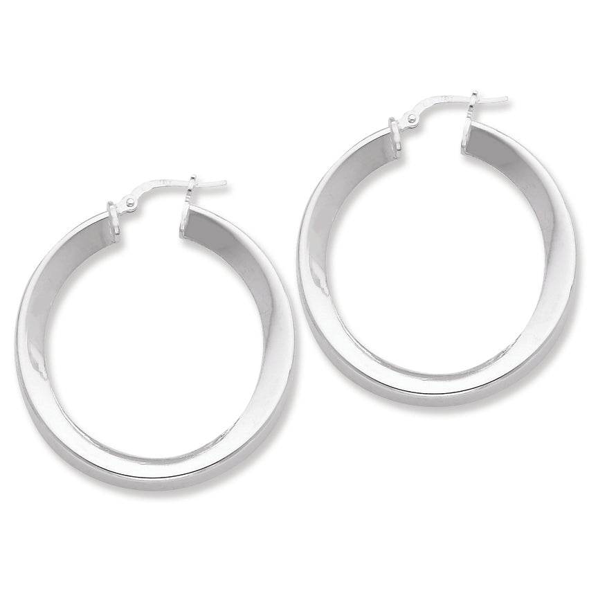 Sterling Silver 4.0mm Polished Hoop Earrings