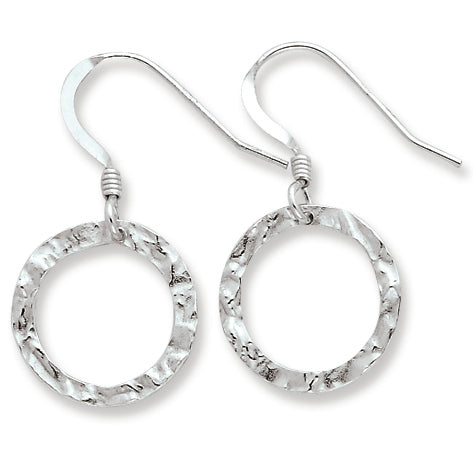 Sterling Silver Hammered Circle Earrings