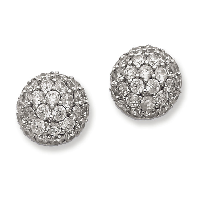 Sterling Silver CZ Ball Post Earrings