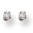 Sterling Silver 2mm Round Snap Set CZ Stud Earrings