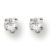Sterling Silver 4mm Round 4 Prong CZ Stud Earrings