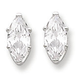 Sterling Silver 8x4 Marquise Stud Earrings