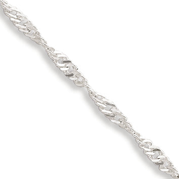 Sterling Silver D-C & Polished Anklet