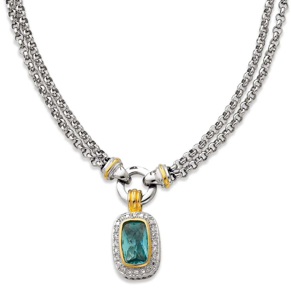 Sterling Silver Gold-plated CZ Necklace